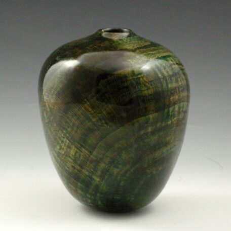 Oak Burl, #445, 7"H x 6" Dia, dyed black & green