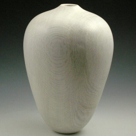 Fabric Oak Vessel #1, View 2, #463, 11 1/4"H x 8"Dia. Sandblasted and bleached white oak