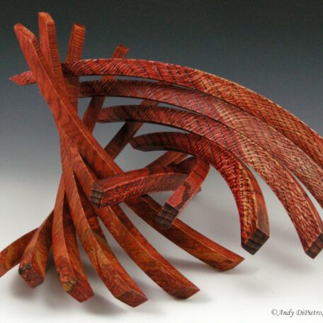 ‘Matador's Dance’ 26”W x 11”H x 23”D, Sand-textured Oak, dyed red & black