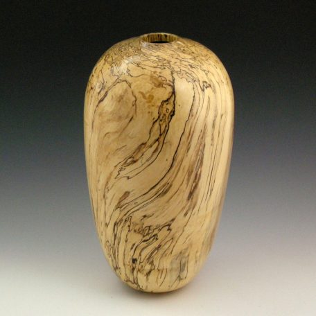 Spalted Maple Vessel, #163, 13 1/2"H x 7" Dia., Oil Finish